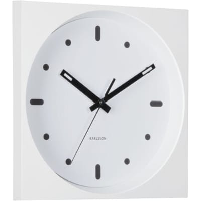 Karlsson Wandklok Incesante Square - Wit - Ø25cm - Wandklok Modern