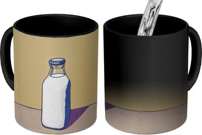 Magische Mok - Foto op Warmte Mokken - Koffiemok - Glazen - Fles - Illustratie - Melk - Magic Mok - Beker - 350 ML - Theemok
