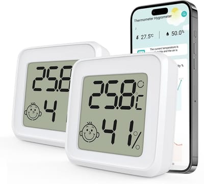 2-pack Digitale Binnen Thermometer en Hygrometer met Bluetooth App Connectiviteit