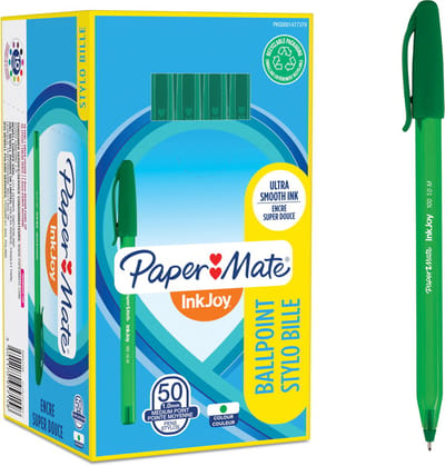 Paper Mate InkJoy 100ST Ballpoint Pens | Medium Point (1.0 mm) | Green | 50 Count