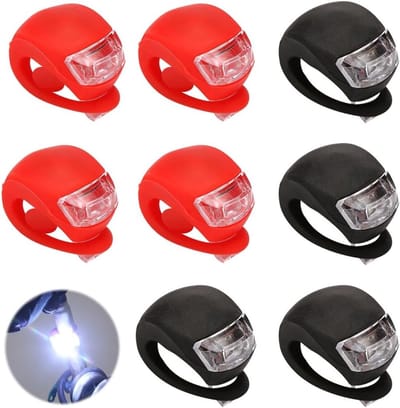 Baby Kinderwagen Verlichting, 8 Stuks, Waterdichte LED Silicone Lampen met 3 Lichtfuncties voor Veiligheid en Zichtbaarheid Buiten