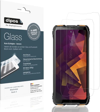 dipos – 2x Pantserfolie geschikt voor Blackview Rock 3 | 9H Screenprotector