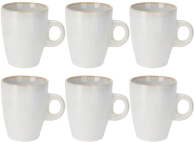 Siaki Koffiemok / theemok Faye - wit - set 6x - 220 ml - mokken - kerammiek - tas