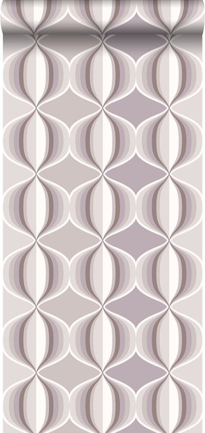 ESTAhome behang grafisch motief taupe - 53 cm x 10.05 m - 135433