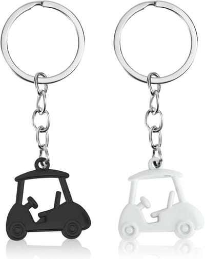 2 stuks golf sleutelhangers zinklegering 8,5 cm