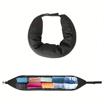 1 pièce Sac Oreiller de Cou Multifonctionnel Unisexe Sac de Voyage Étudiant Sac Oreiller Pratique Sac de Rangement pour Oreiller Peut Contenir noir
