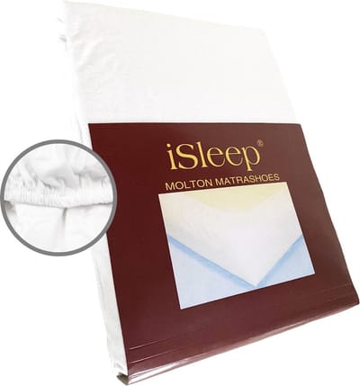 iSleep Molton Hoeslaken - 100% Katoen - Ledikant - 60x120 cm - Wit