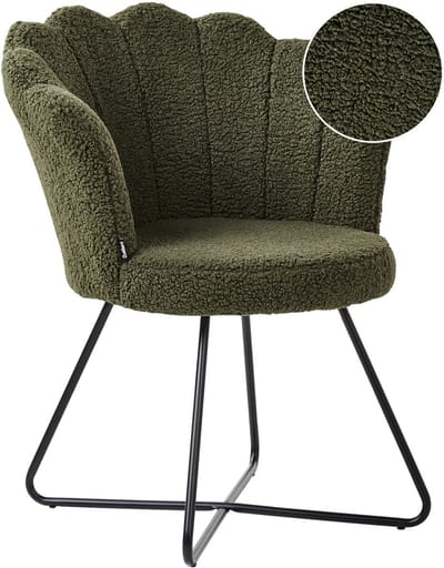 LOVELOCK - Fauteuil - Donkergroen - Bouclé