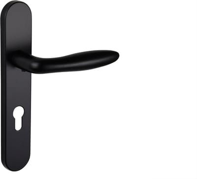 Lavuzo deurkruk Pratona Zwart met afgerond schild PC72 | Per set | Deurklink met schild