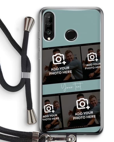 Gepersonaliseerd - Case Company® - Hoesje met koord geschikt voor Huawei P30 Lite hoesje met Koord - Filmrol N°2 - Telefoonhoesje met Zwart Koord - Bescherming aan alle Kanten en Over de Schermrand