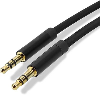 Cadorabo Aux Audio Kabel 3.5mm 1m in ZWART - Stereo Jack Kabel geschikt voor Populaire Apparaten met 3.5mm Aux Aansluiting