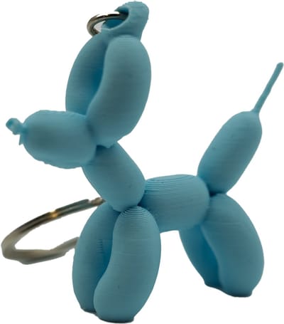 Ballon hond sleutelhanger - IJsblauw - 3d geprint - Cadeau dierenliefhebber – Sleutelhanger dier – 4cm