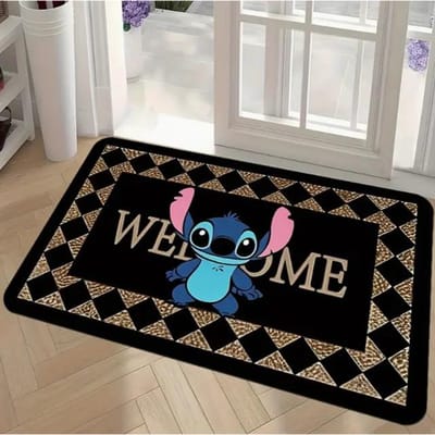1 stuks Stitch The Movie Welkom Deurmat Antislip Levendig Bloemendesign Machinewasbaar Gemakkelijk Schoon Te Maken Huisdecoratie Kinderkleed 50X80CM
