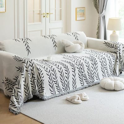 Nordic Chenille Sofa Worp Dekens Treurwilg Gedrukt Grote Bank Deken Vrije Tijd Strandlaken Reiskleed Kwasten Linnen Huis 180x130cm S