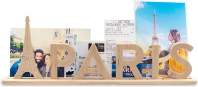 Paris, houten Letter standaard Souvenir met Eiffeltoren: kan gepersonaliseerd worden met fotos en tickets