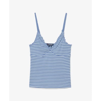 Superdry Athletic Essentials V-hals Wafel Camitop Light Blue Grootte: 38