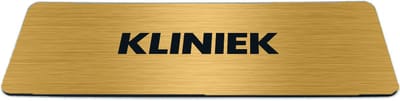 Deurbordje Goud-look met tekst kliniek - Formaat 150 x 50 mm x 1,6 mm - Zelfklevend | Luxe uitstraling | Geborstelde Gouden toplaag | Gratis Verzending | Decoporta
