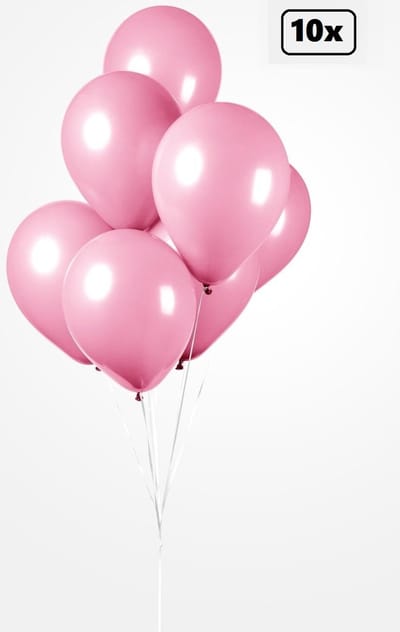10x Ballon roze 30cm - Festival feest party verjaardag landen helium lucht thema