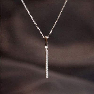 925 Sterling Zilveren Ketting voor Dames Lange Reep CZ Sleutelbeinketting Fijne Sieraden Cadeaus S-N739 black