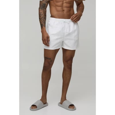 Short Length BM Autograph Swim Short | White | Size Small