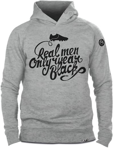 FC Kluif Real men only wear black hoodie - maat L - Voetbal hoodie - Heren sweater