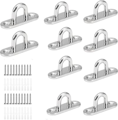 U-vormige schroefhaken voor plafond- en wandbevestiging - 10 stuks van roestvrij staal 304
