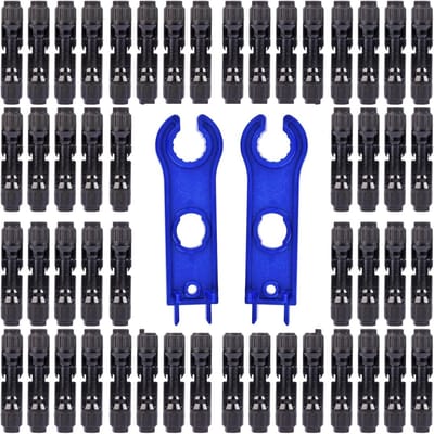 100 Stuks MC4 Zonne-connector Set voor Zonnepanelen, Waterdicht IP67, Inclusief Spanners