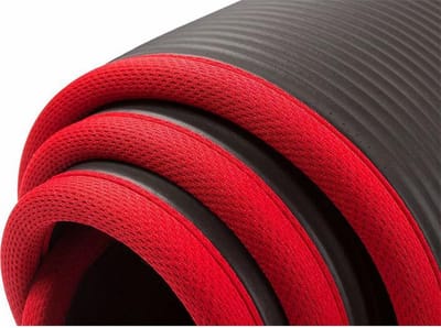 Yogamat - 10 mm dik - 183 cm - Zwart/Rood
