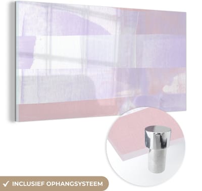 MuchoWow® Glasschilderij 40x20 cm - Schilderij acrylglas - Pastel - Verf - Design - Foto op glas - Schilderijen