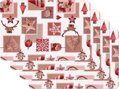 Kerst Placemat Set voor Eetkamer - Afwasbare Tafeldecoratie in Winterthema - 45 x 30 cm - 4 Stuks