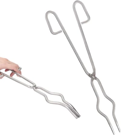 Kroestang Staal - Bekerhouder Klem - Laboratorium Werk - Anti-slip Kaken - 40 Cm - Zilver