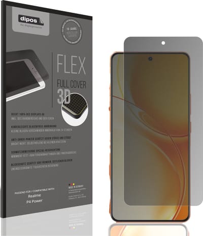 dipos FLEX – Matte Privacy Screenprotector geschikt voor Realme P4 Power | Volledige Schermbescherming | Case-Friendly