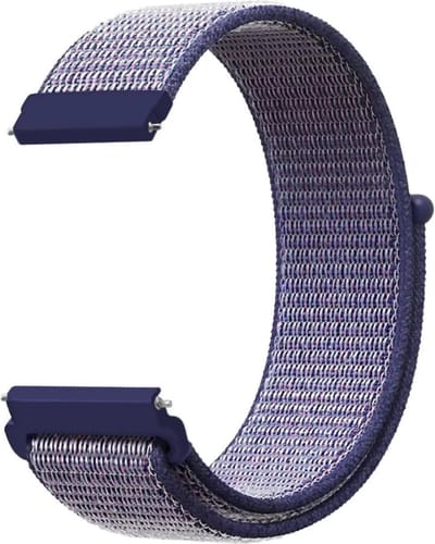 KELERINO. Nylon bandje geschikt voor Samsung Galaxy 46 MM / Gear S3 - Grijs/Blauw