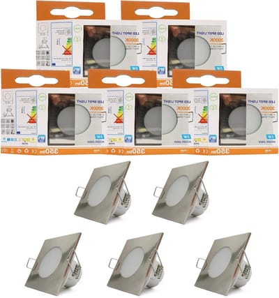 Set van 5 Inbouwspots met LED Verlichting 230V 5W 350LM IP54 Warm Wit Licht voor Badkamer, Keuken en Woonkamer - Gatmaat Ø68MM