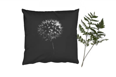 Sierkussens - Kussentjes Woonkamer - 50x50 cm - Paardenbloem - Zwart - Bloemen - Botanisch