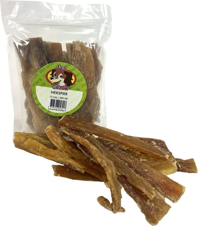 Petsnack Nekspier 15cm 300gr - Kauwsnack Honden - 100% Buffel, Ondersteunt Tandverzorging
