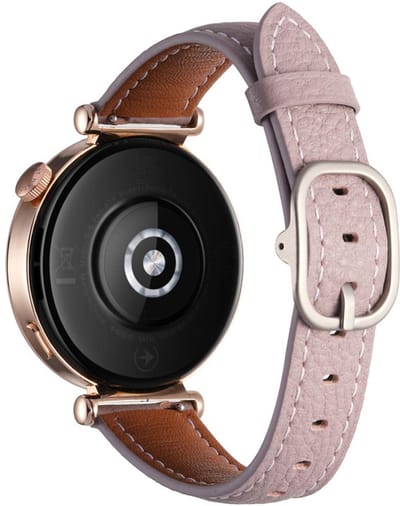 Leren bandje - geschikt voor Garmin Venu 2s / 3s / 4 (41mm) / Vivoactive 4s / Forerunner 255s / 265s - Huawei Watch GT 5 Pro - 42mm / GT 6 / GT 5 / GT 4 - 41mm - gesp - lavendel