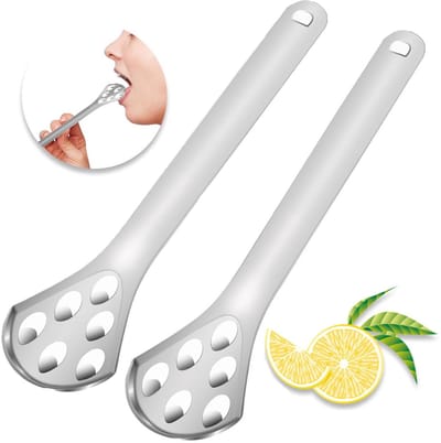 Dailygoods- Tongschraper Roestvrij Staal - 2 Stuks - Draagbare Tongschraper - Tongreiniger - Duurzaam - Corrosiebestendig - Verbeterd Smaakgevoel