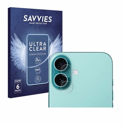 Savvies - Screenprotector voor Apple iPhone 16 (ALLEEN Camera Lens) - Folie Beschermfolie transparant 6 Stuks