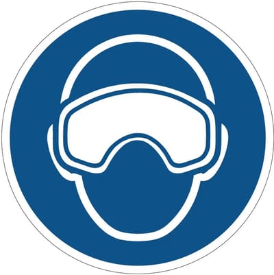Skibril dragen verplicht gebodssticker - M067 | 20 cm