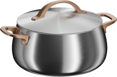 BergHOFF Home Kookpan 24 cm - Rvs Kookpot met Deksel - Geschikt voor Inductie en Alle Warmtebronnen - PFAS-Vrije-Kasserol - Oven- en Vaatwasserbestendige Pot - 6,7 L - Warm Blush
