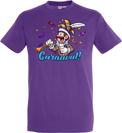 T-shirt Carnavalluh | Carnaval | Carnavalskleding Dames Heren | Paars | maat XS