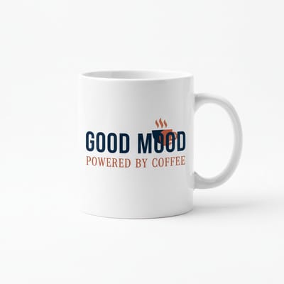 “Good Mood Powered by Coffee” Mok – Koffieliefhebber Quote Cadeau – 330 ml Keramische Koffiemok