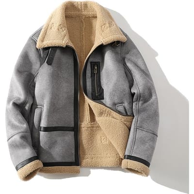 Manteau veste à revers épais rembourré en fourrure décontractée grande taille pour hommes 5XL grise