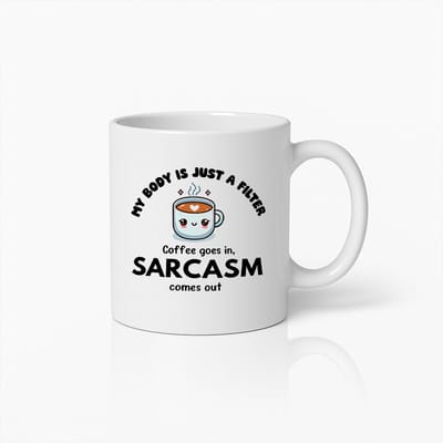 330ml Grappige Sarcasme Koffiemok – Schattig Kawaii Ontwerp, Perfect Cadeau voor Koffieliefhebbers
