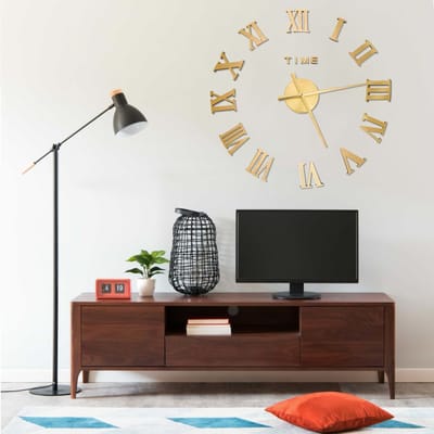 vidaXL - 3D-wandklok - modern - XXL - 100 - cm - goudkleurig