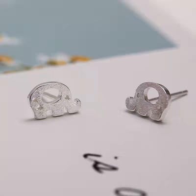 Gading® Olifant zilveren Oorknoppjes  - dames Oorknoppen - 9mm -6mm- zilver 925