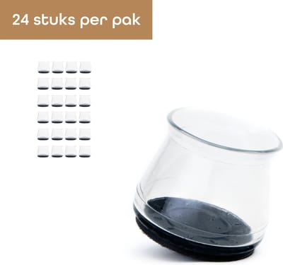 Baulk® - Stoelpoot beschermers – Stoelpootdoppen – Stoeldoppen – Transparant – Anti-kras – M – 2.8cm tot 3.6cm