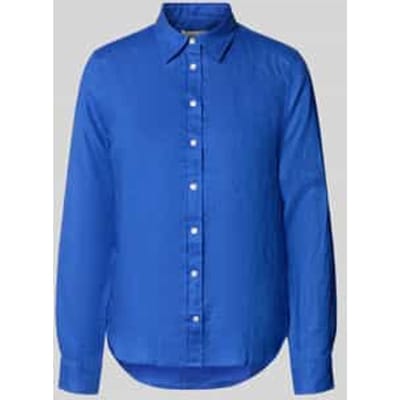 regular fit linnen blouse met labelstitching