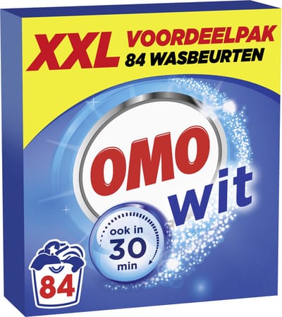 Omo Waspoeder - Wit - wast door en door hygiënisch schoon - 6 x 14 wasbeurten